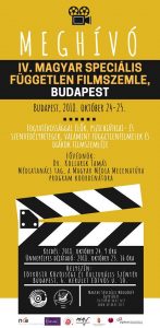 A képen a program plakátja látható. Meghívó a filmszemlére helyszín, időpont megjelölésével.