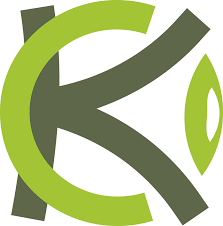 A képen egy K betű sötétzöld színnel és egy C betű világoszöld színnel látható egymásba fonódva