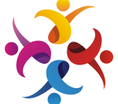 A képek négy figura látható lila, sárga, piros és kék színekkel