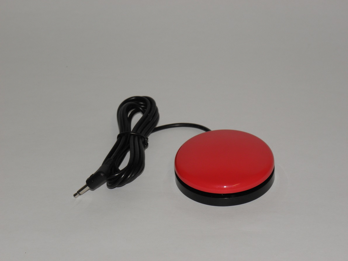 Kis mértű piros kapcsoló és a hozzá tartozó kábel látható a képen.