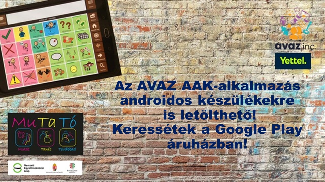A kéen egy tableten az AVAZ AAK alaklmazás látható.